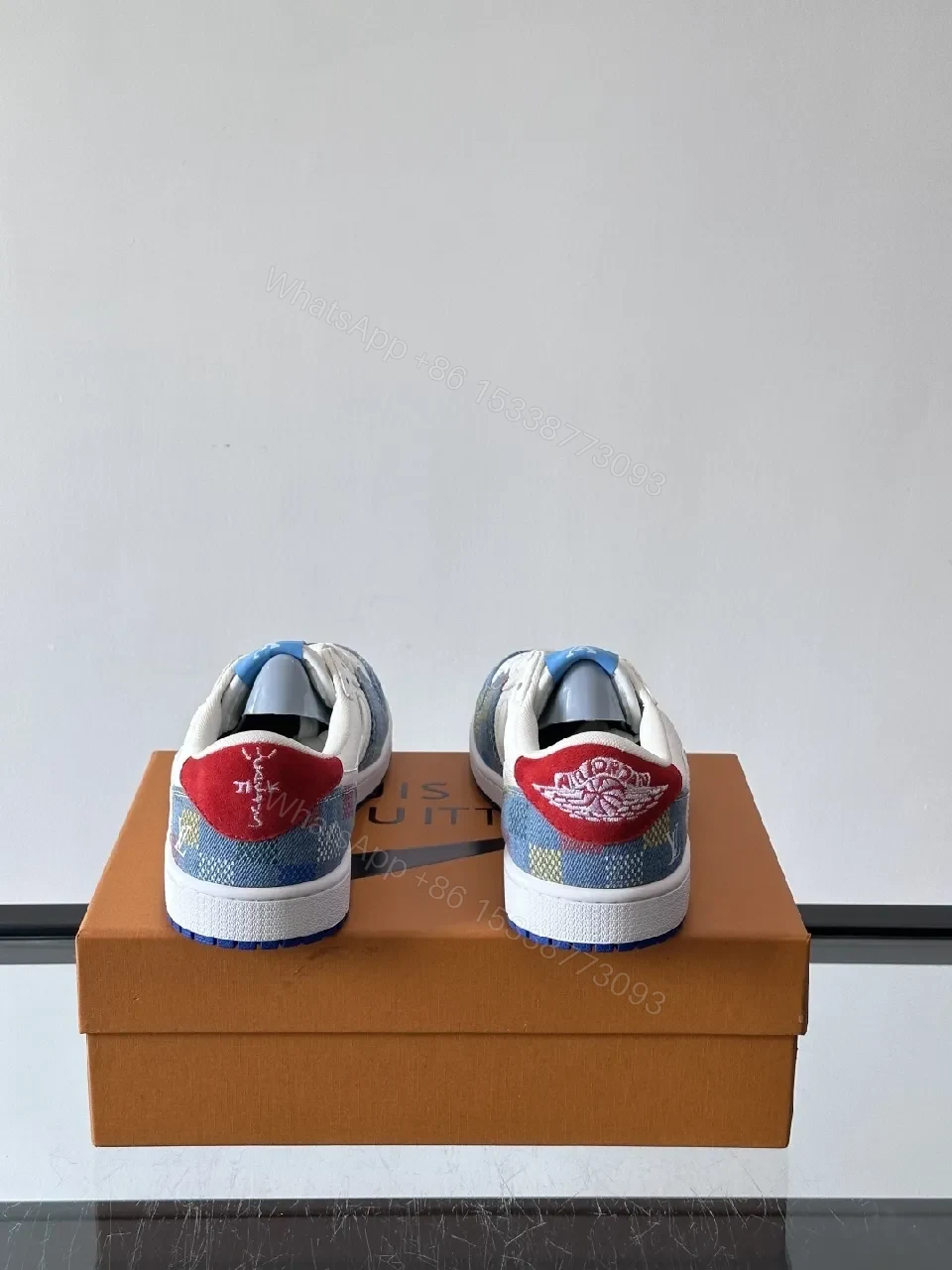 View 5 of Colorful Leather Knit Sneakers with Signature Accents