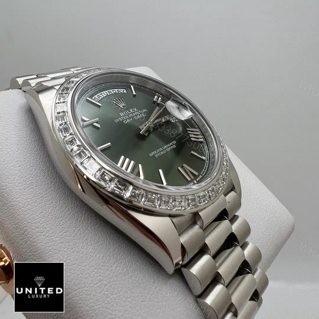 View 6 of Rolex Day Date Olive Diamond Replica