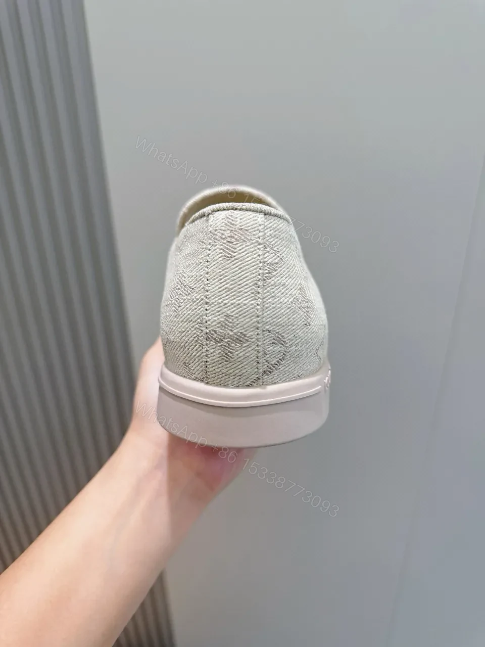 View 9 of Denim-Inspired Monogram Loafers: Textured Comfort, Everyday Style