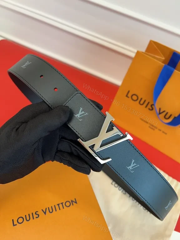View 7 of Bold LV Signature Belt: Premium Full-Grain Leather, Monogram Accent