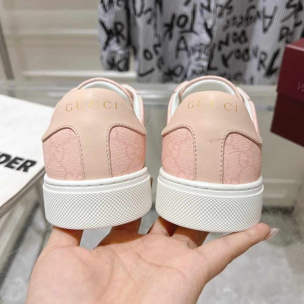View 5 of Gucci Ace Sneaker With Web Pink 812026 FAD2A 8741