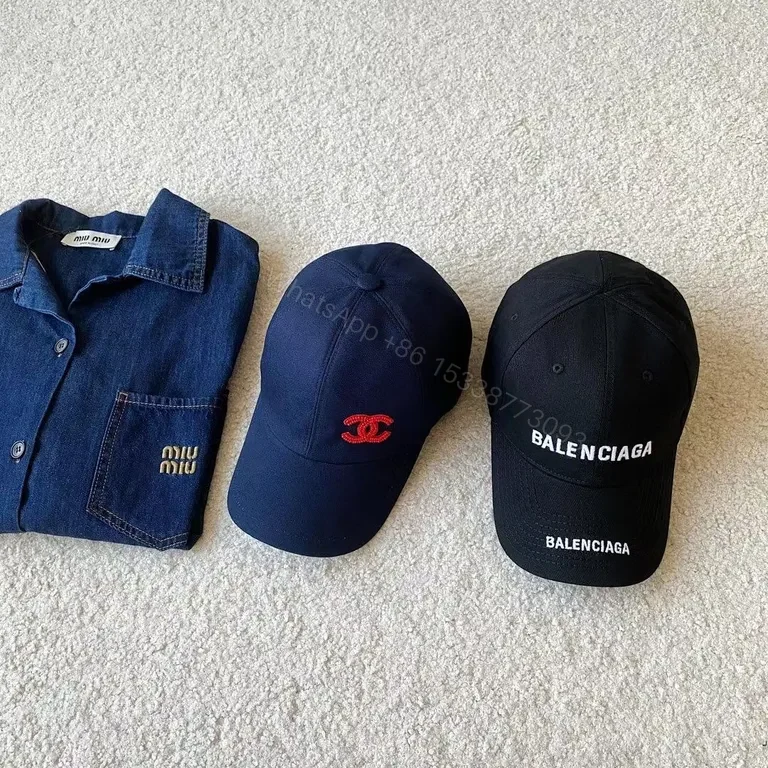 View 8 of Bold Black Balenciaga Cap â€” Luxury Cotton, Curved Bill, Adjustable Fit