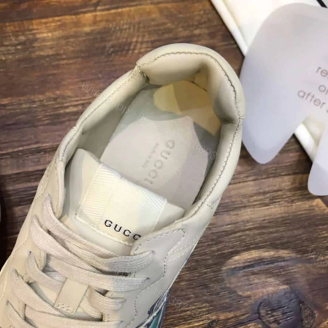 View 6 of GUCCI RHYTON LEATHER SNEAKER WITH WAVE
