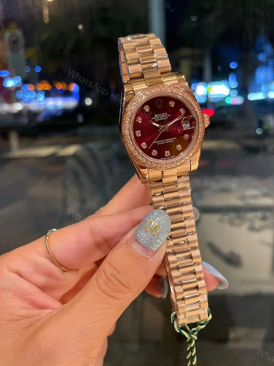 View 3 of Rolex Lady Datejust Demi Red Dial And Gold 31Mm
