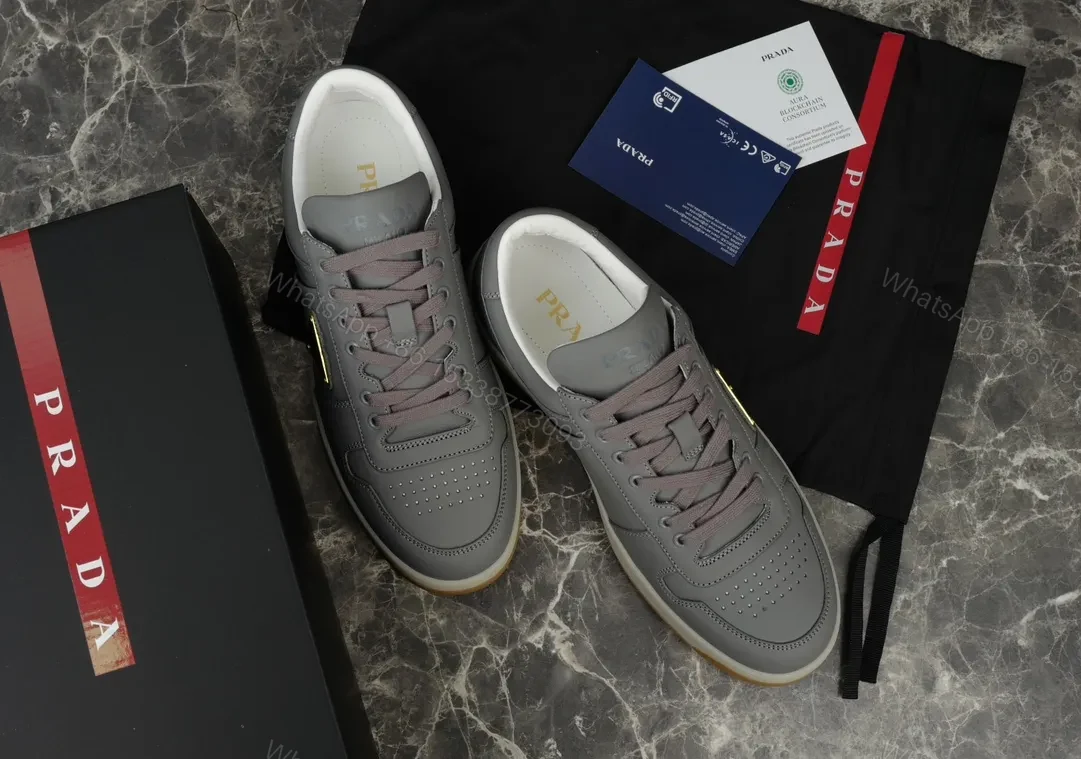 View 8 of Grey Leather Low-Top Sneakers | Subtle Texture, All-Day Comfort