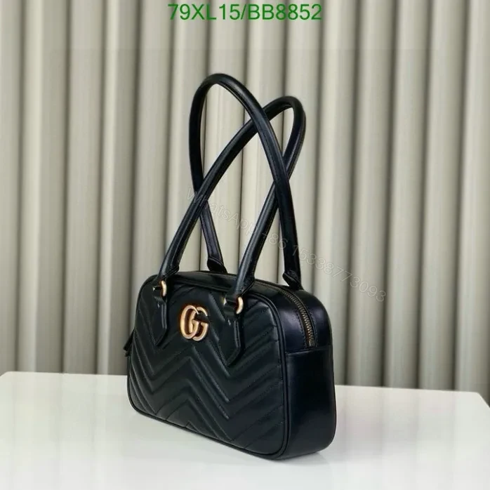 View 2 of Gucci Knock off Marmont Mini Black Leather Bag