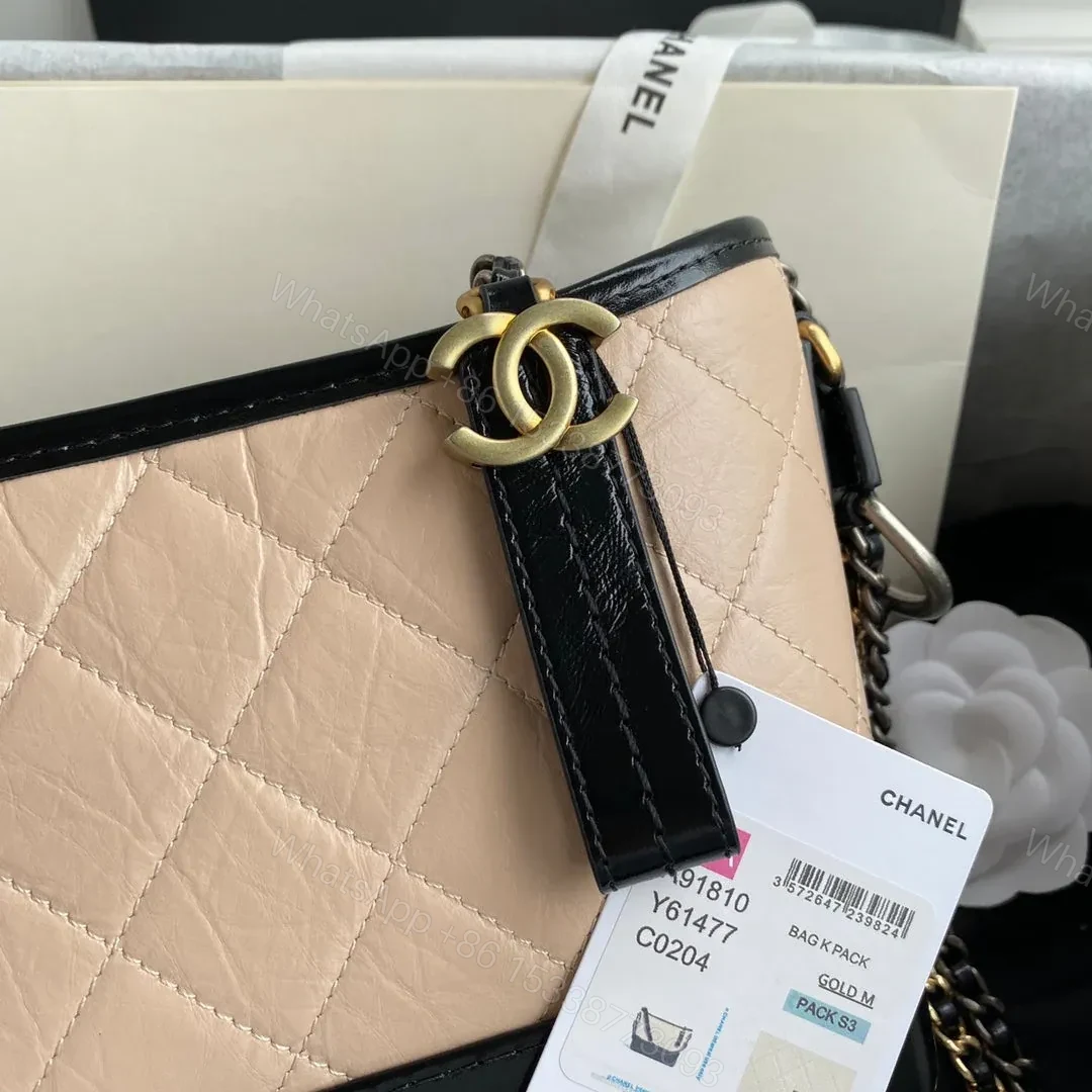 View 2 of CHANEL GABRIELLE MINI 20 HOBO BAG IN ALMOND BEIGE MIX BLACK