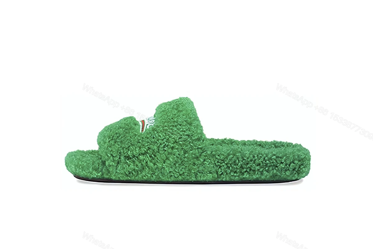 View 5 of Balenciaga Furry Slide Green 654261W2DO13060