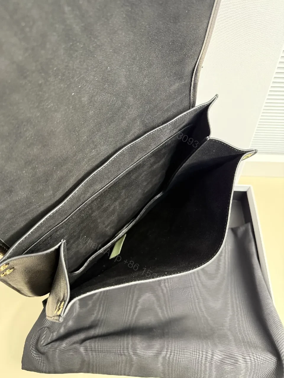 View 8 of Black Metallic Texture Shoulder Bag with Gold Accent
