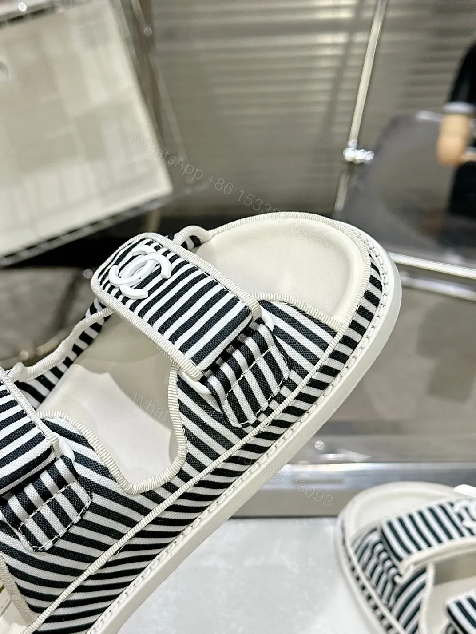 View 6 of Navy Stripes Comfort Sandals: Luxe Everyday Style