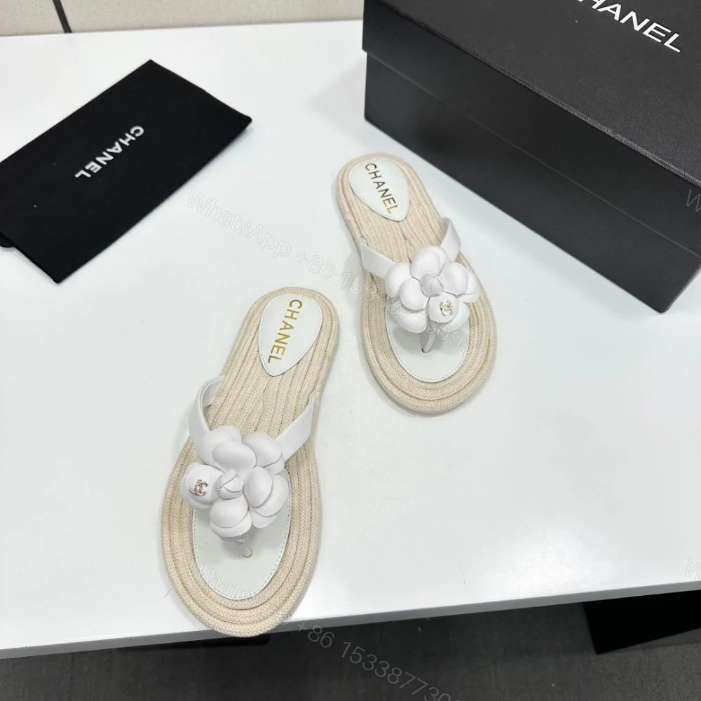 View 6 of Chanel Thong With Camellia White