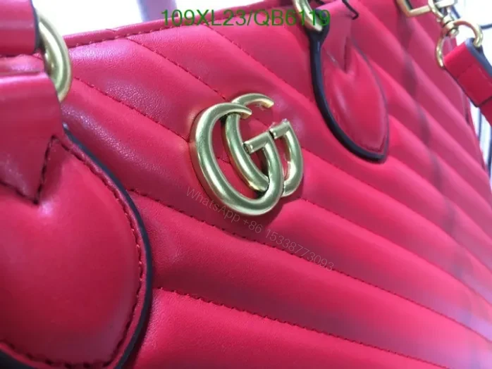 View 6 of Gucci Marmont Leather AAAA Copy Tote QB61194 – GG Design