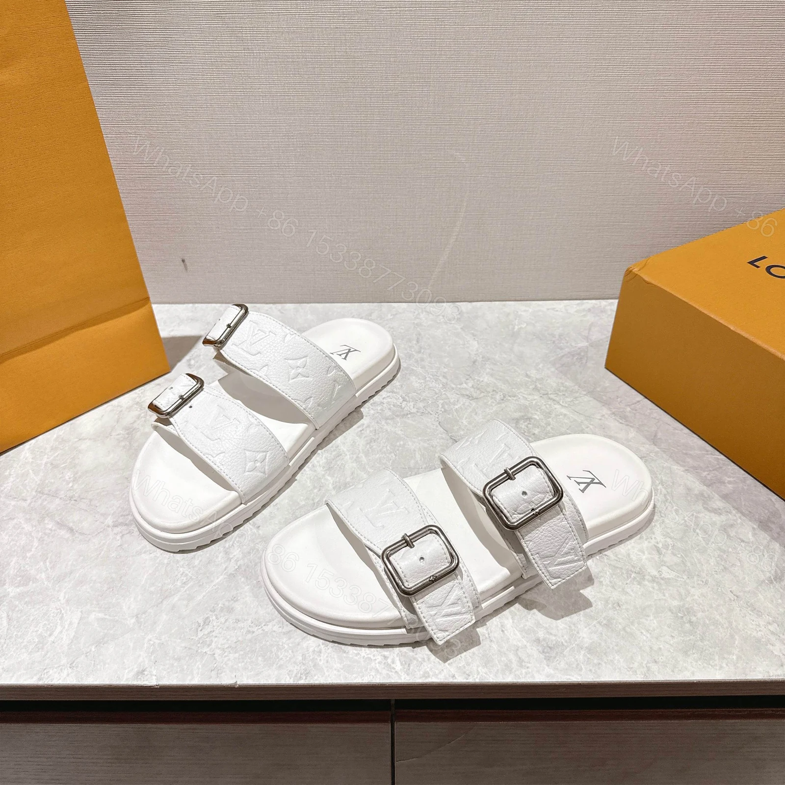 View 4 of Louis Vuitton LV Venice Mule White 1AHSIX