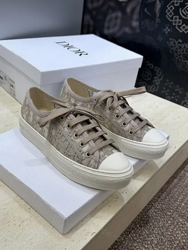 Soft-Tone Canvas High-Tops with Monogram Pattern, Everyday Luxury Sneakers — view 1