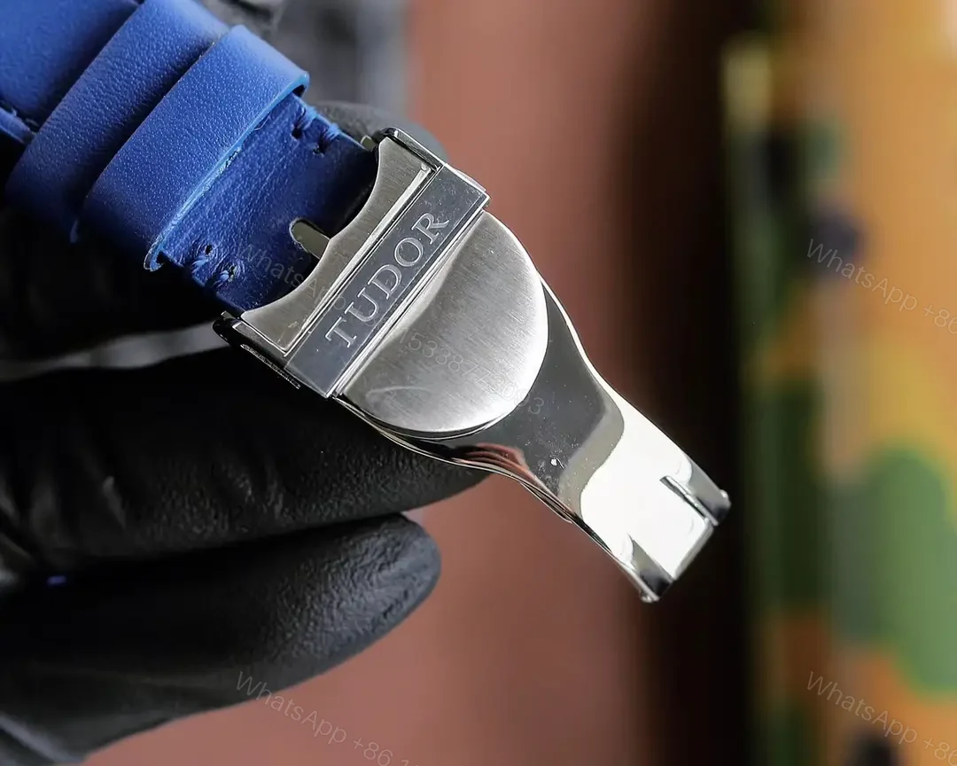 View 5 of Tudor Blue GMT Watch Black Dial Blue Leather Strap Ultimate 42MM TUDOR-BB-GMT-42-BLK-BLU-LEATHER