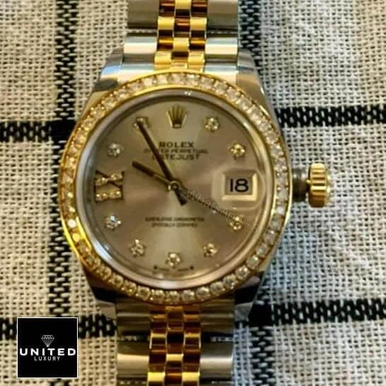 View 5 of Rolex Datejust 279383RBR-0003 Champagne & Diamond Dial Replica