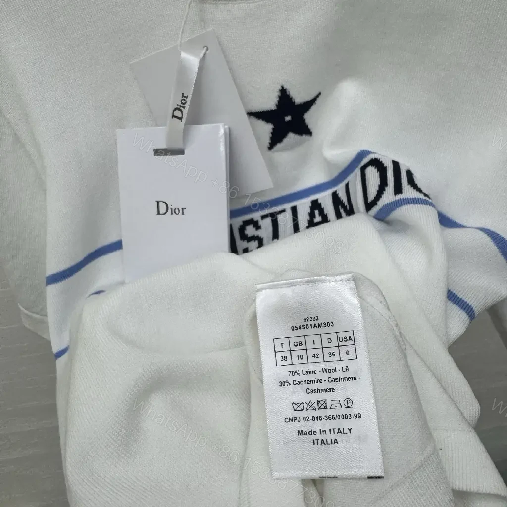 View 8 of White Cropped Crewneck Tee with Dior Graphic, Modern Luxe Comfort