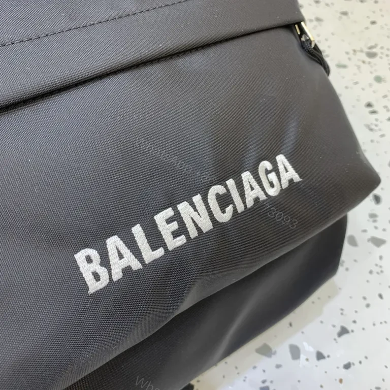 View 5 of Chic Nylon Logo Backpack - Black, Designer-Style Carryall