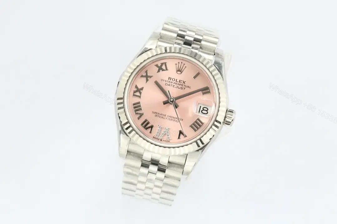 View 3 of Rolex Datejust 31 Stainless Steel Fluted Jubilee Pink Roman 278274-0020