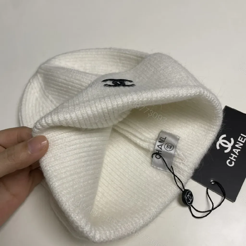 View 2 of White Knit Beanie, Premium Texture, Luxury Everyday Use