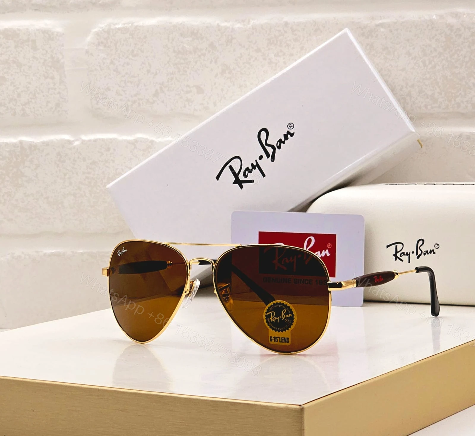 View 6 of Ray-Ban Aviator Black-Green Metal Frame