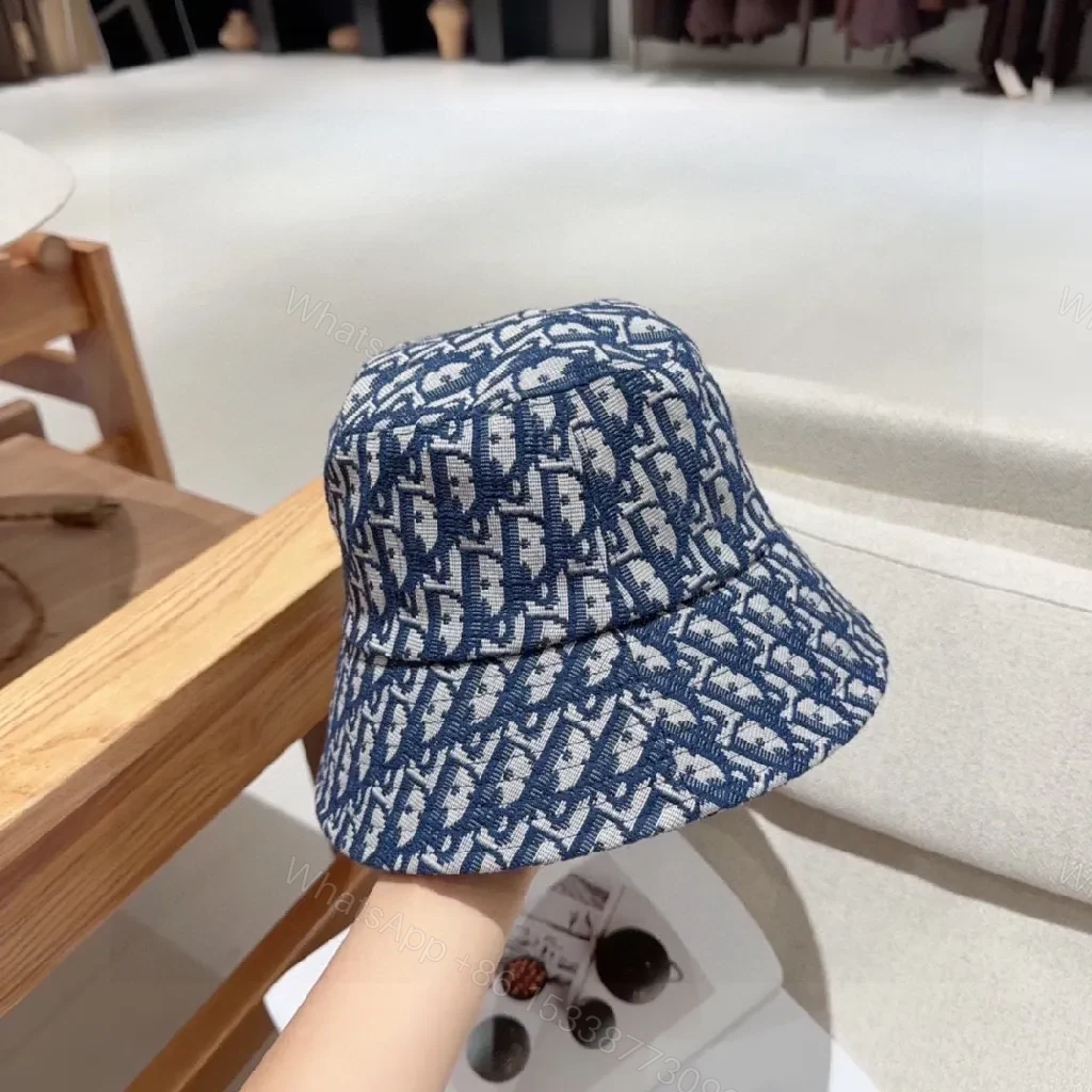 View 8 of Navy Off-White Jacquard Bucket Hat: Compact, Textured Style