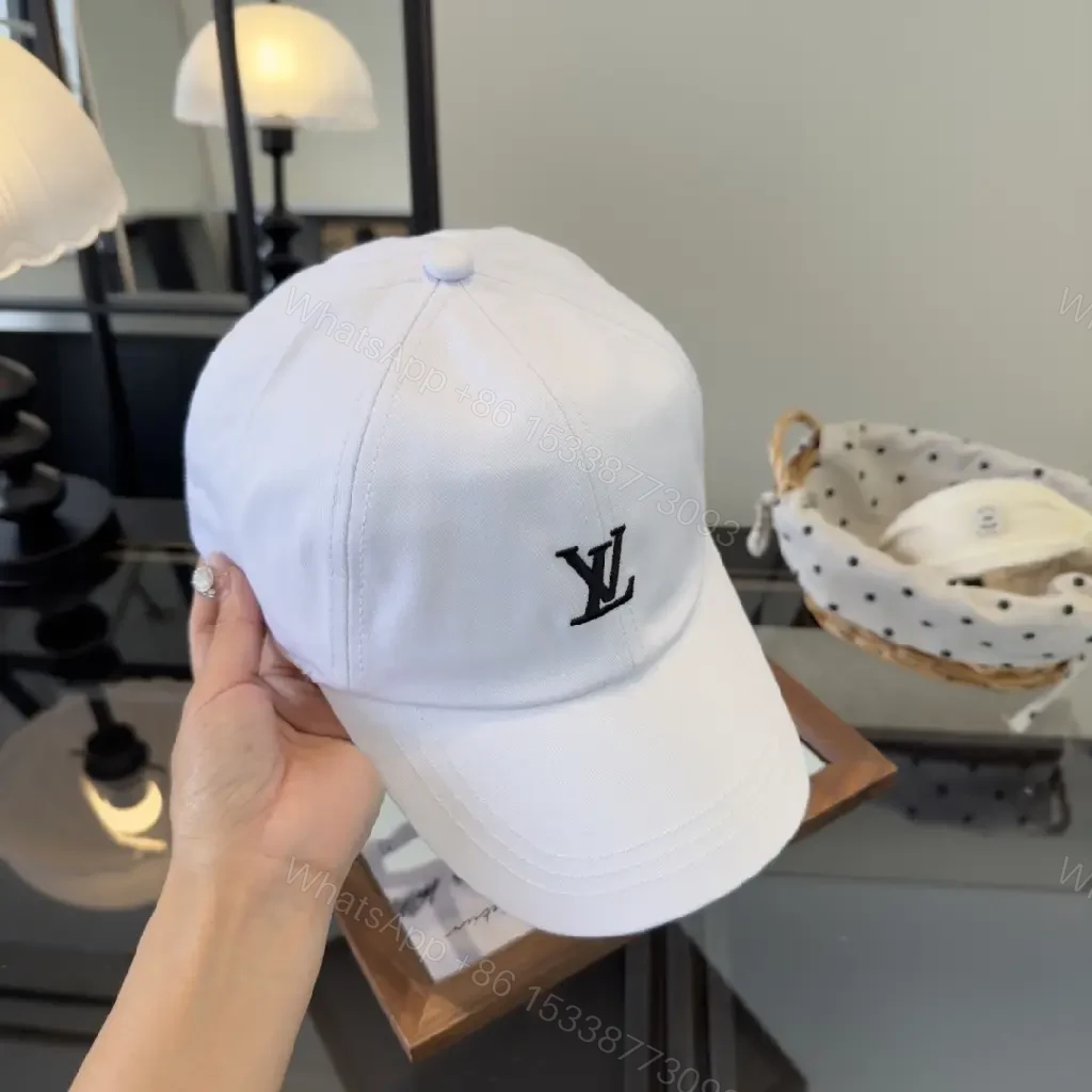 View 6 of White Cotton Cap • Minimal Monogram • Luxe Casual Baseball Cap