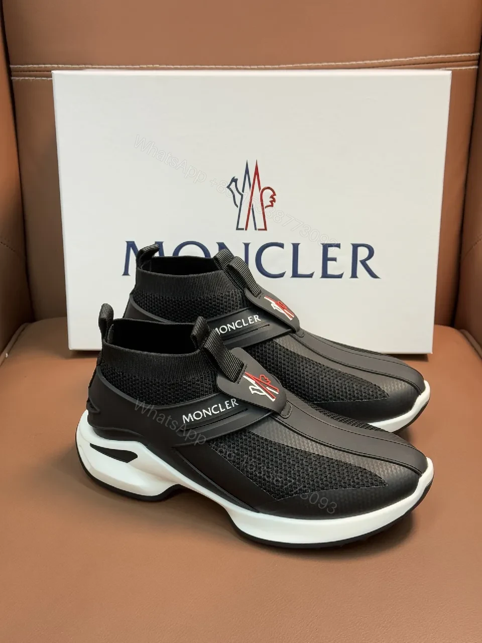 Chunky Knit Tech Sneakers - Luxe High-Top Comfort — view 1