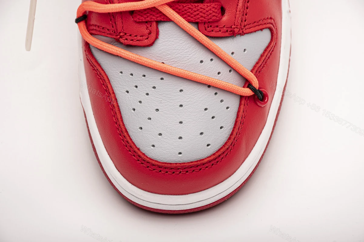View 8 of OFF White X Nike Dunk Low University Red CT0856-600