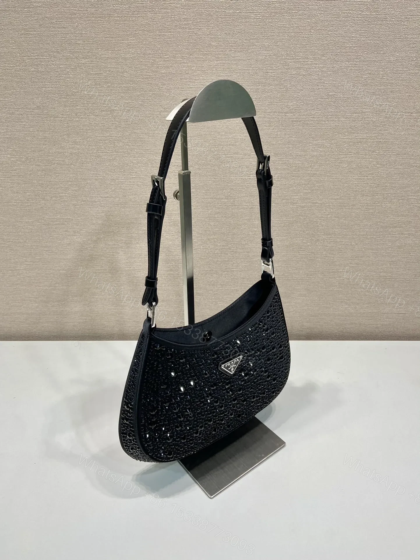 View 3 of Prada Cleo crystal-embellished Shoulder Bag