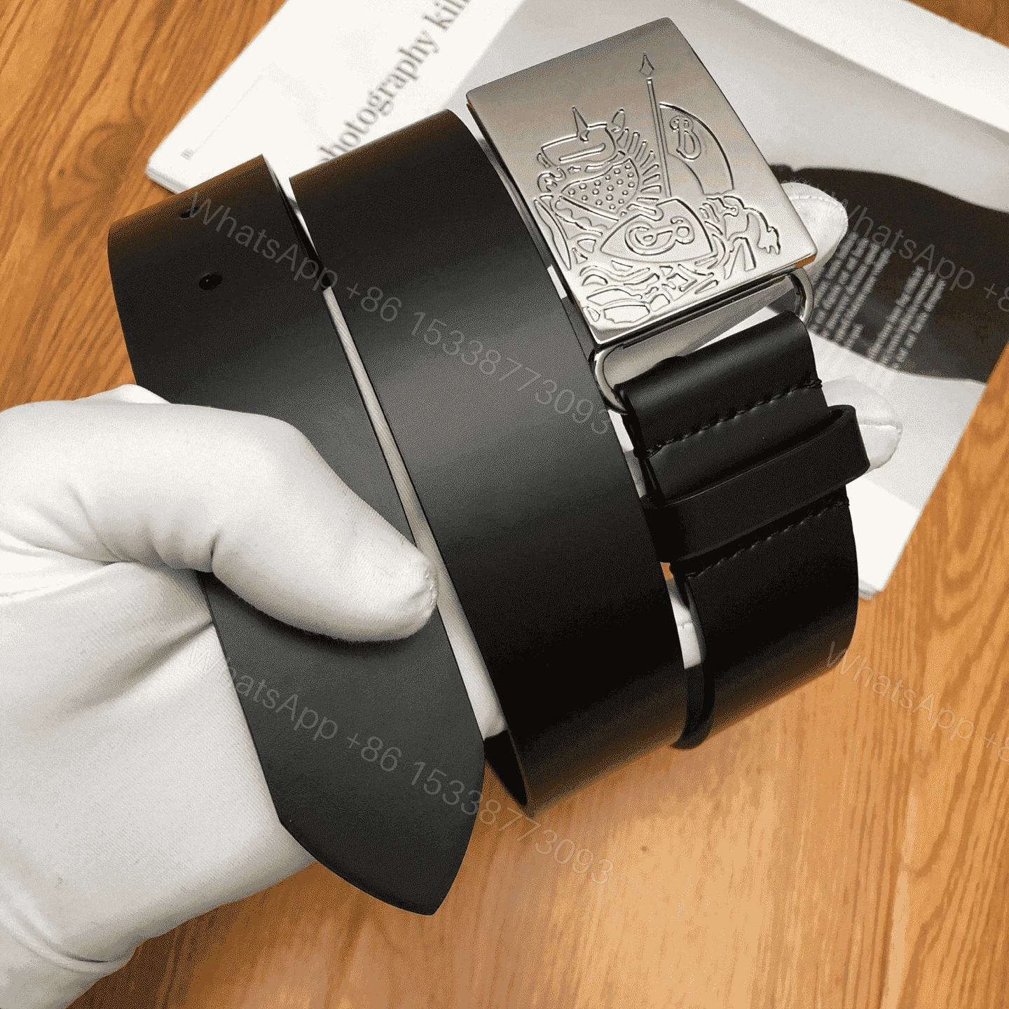 View 8 of BURBERRY BLACK MEN’S LUKE LEATHER BELT – B24