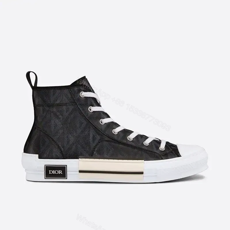 View 4 of DIOR B23 HIGH-TOP SNEAKERS UNISEX CD DIAMOND CANVAS BLACK – CD177