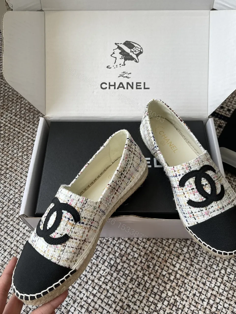 View 3 of Textured Chanel-Inspired Espadrilles: Luxe Slip-On Comfort