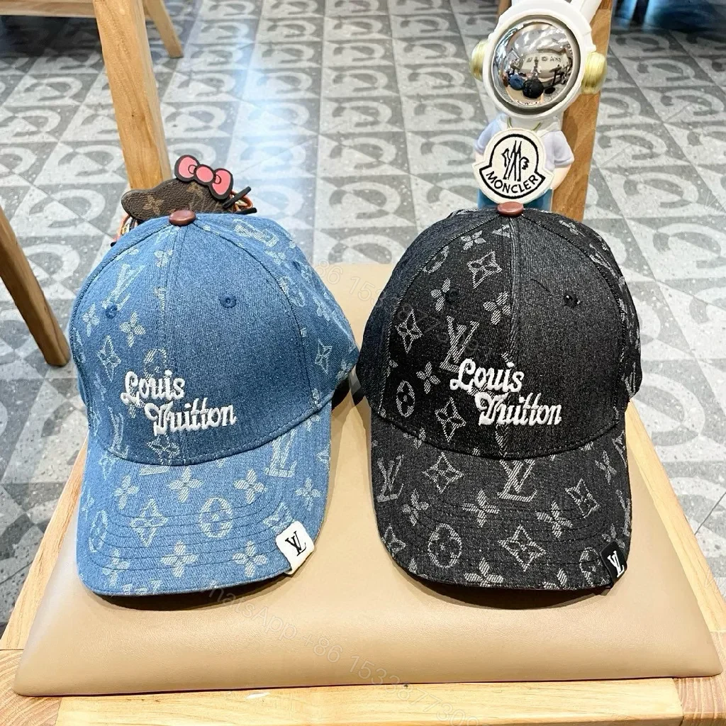 View 8 of Denim Monogram Cap: Luxury-Style, Subtle Branding Cap