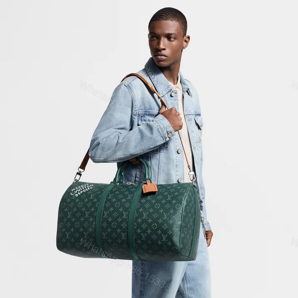 View 8 of Louis Vuitton Keepall Bandoulière Epicea Green 50Cm M26866