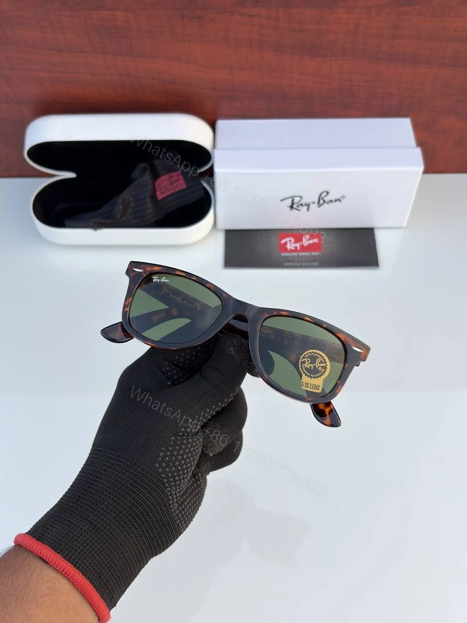 View 3 of First Copy Ray-Ban 2140 Tiger Green Sunglasses For Men And Women UV Protected