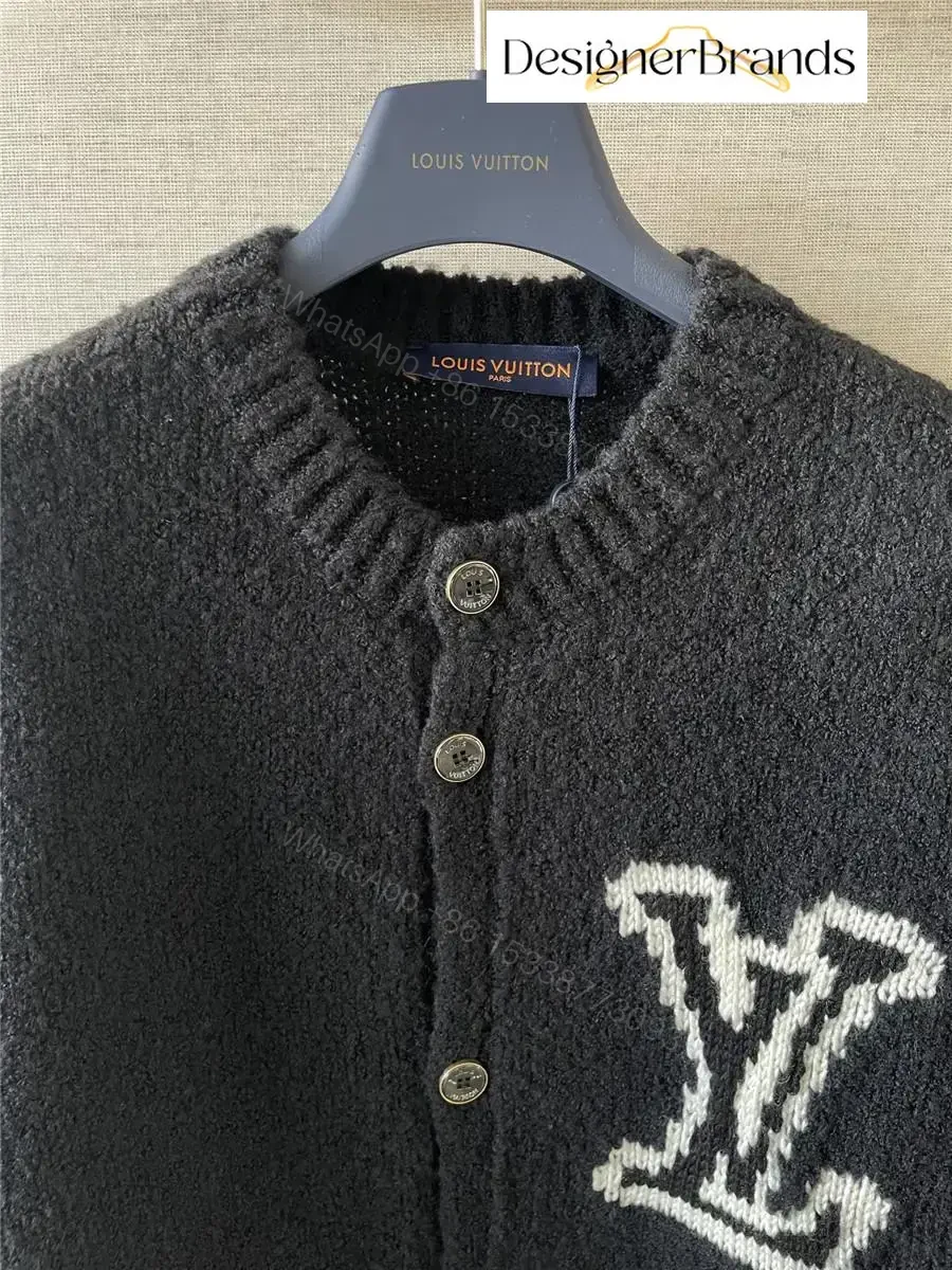 View 2 of Cozy Boucle Knit Cardigan – Bold LV Monogram, Signature Style
