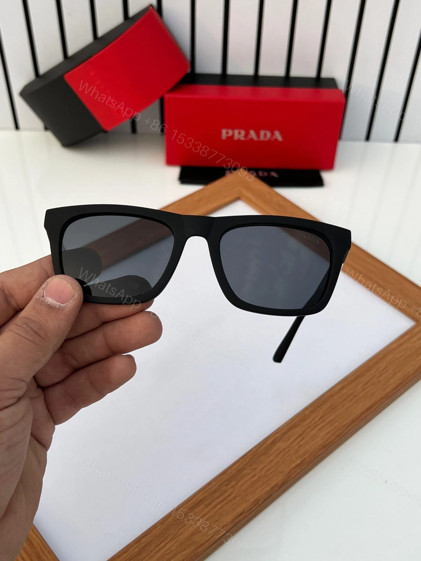 View 3 of Prada Sunglasses Black Grey