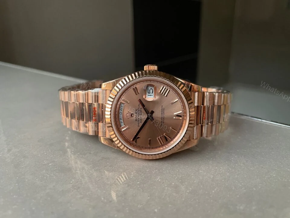 View 5 of GMF Factory 1:1 Rolex Day-Date 40mm 228235 904L RG Fluted Bezel Rose Gold Dial