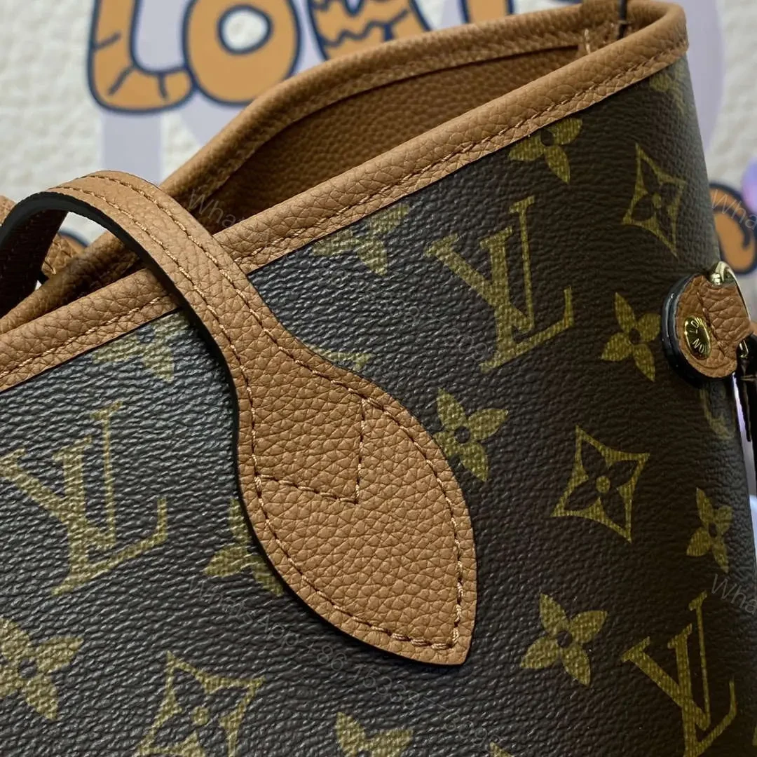 View 4 of LV M12061 Louis Vuitton Reversible Neverfull Inside Out MM Handbag Brown