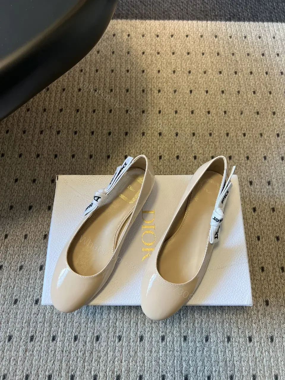 View 6 of Patent Slingback Pumps with Dior-Style Ribbon Straps