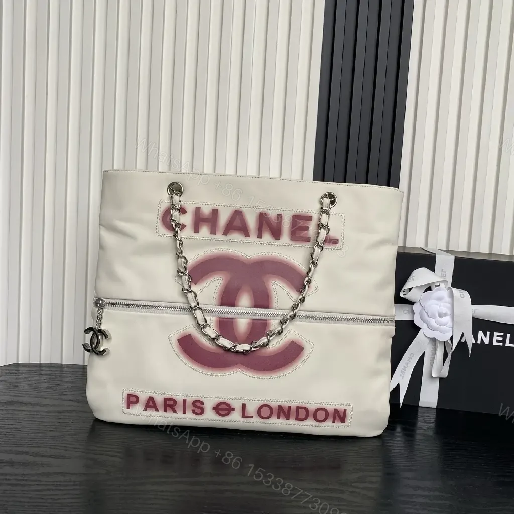 View 5 of Ivory-Rose Logo Tote: Modern Minimalist Luxury Shoulder Bag