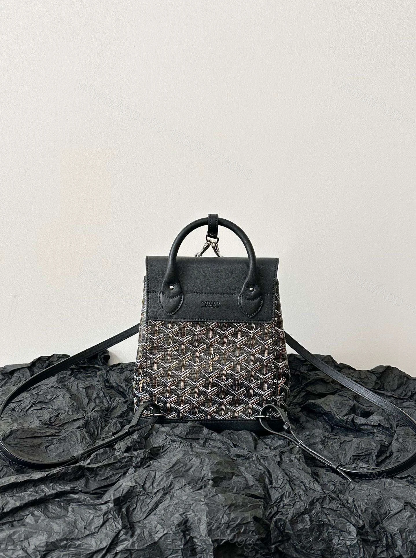 View 3 of Goyard Mini Backpack Black Super Quality Monogram Pattern Size 23x19cm