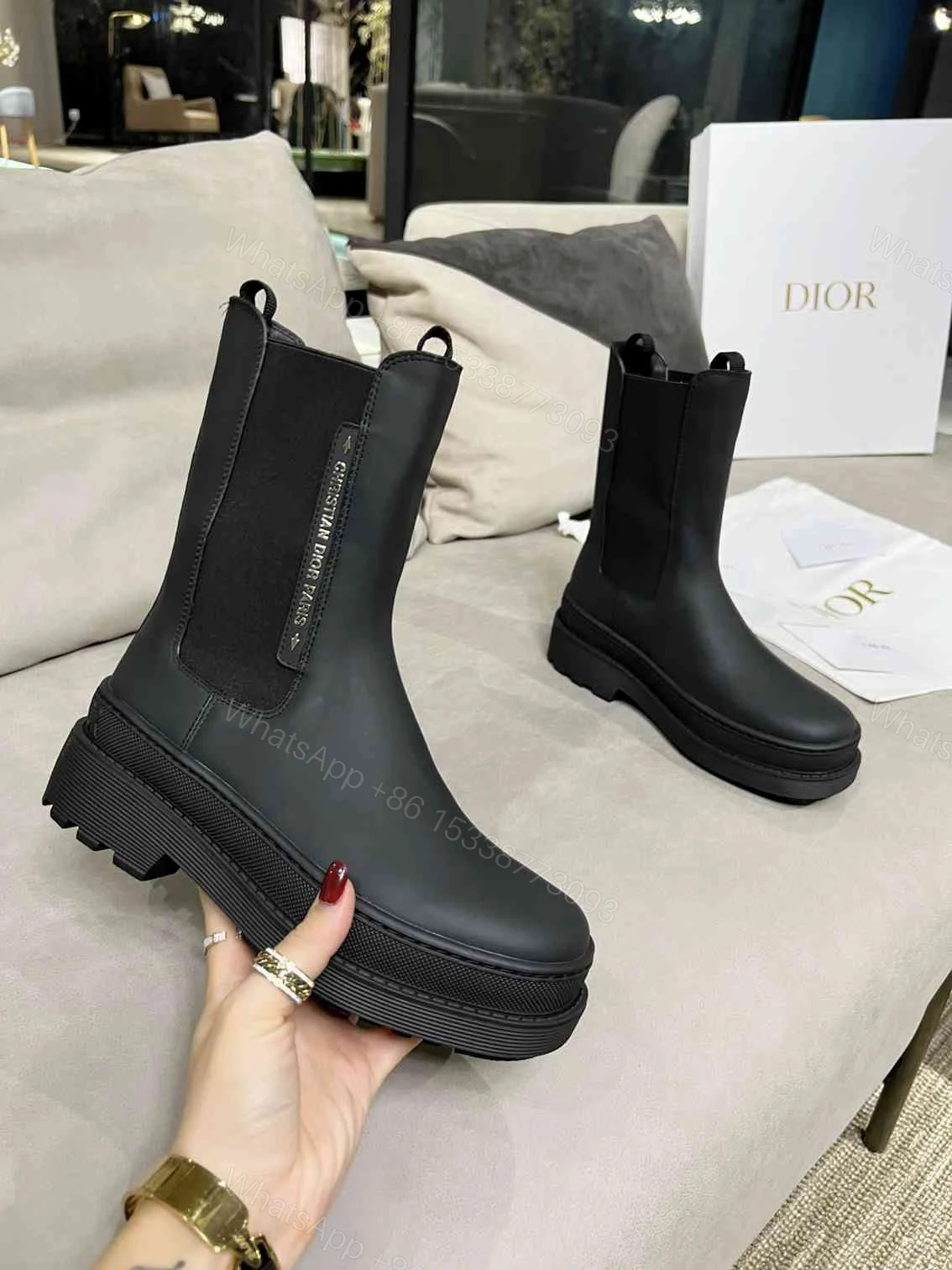 View 3 of DIOR TRIAL ANKLE BOOTS LEATHER BLACK