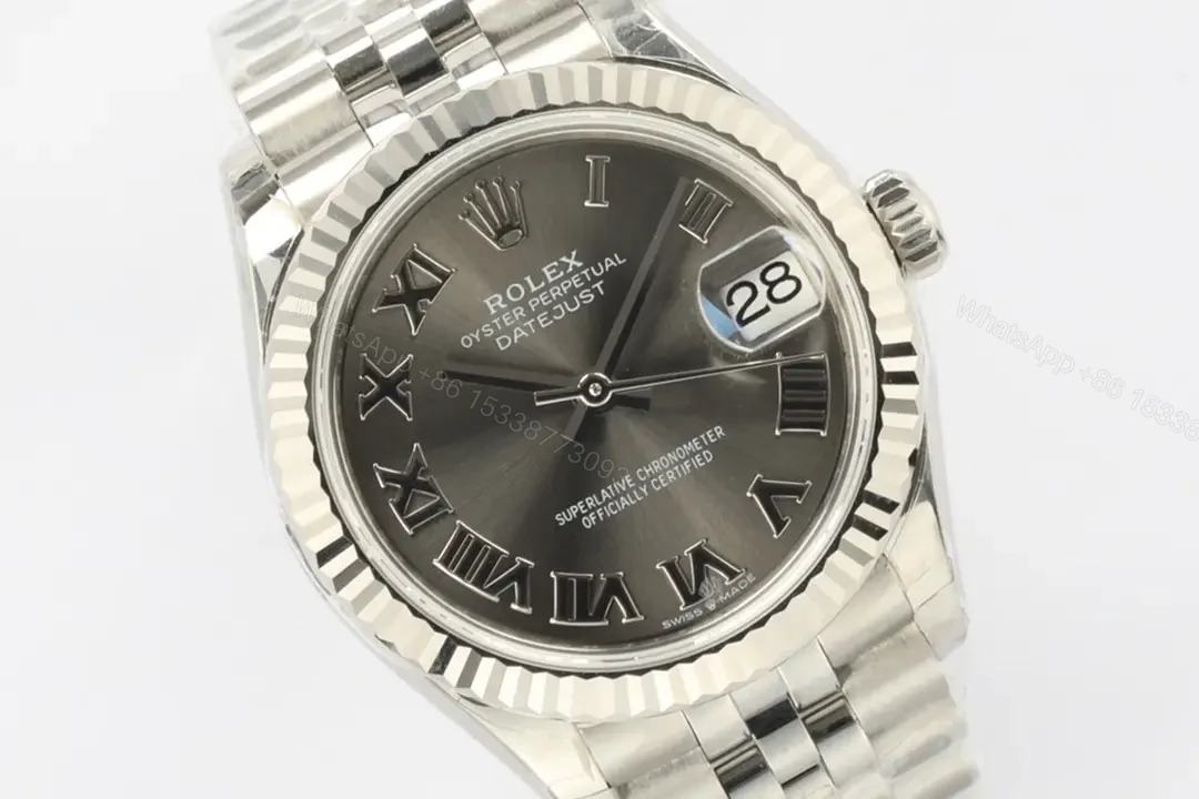 View 4 of Rolex Datejust 31 Stainless Steel Fluted Jubilee Rhodium Roman Dial 178274-0063