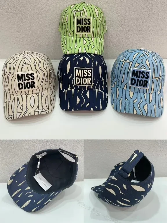 View 3 of Miss Dior Knit Bucket Hat & Cap Set - Patterned Luxury