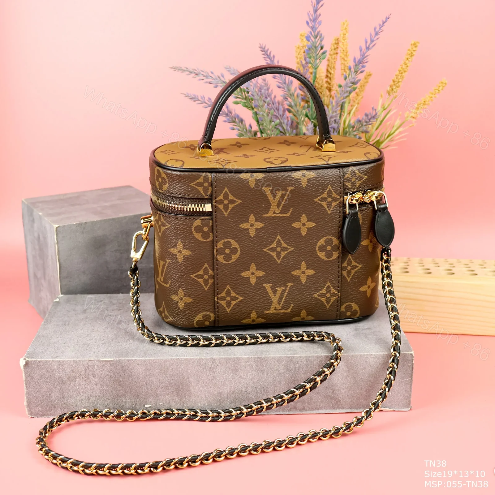 View 4 of Louis Vuitton LV Clutch Box Bag Replica 11 Brown 19x13x10cm