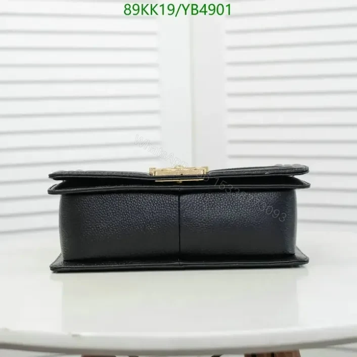 View 4 of Chanel Boy Medium Leather Black Handbag