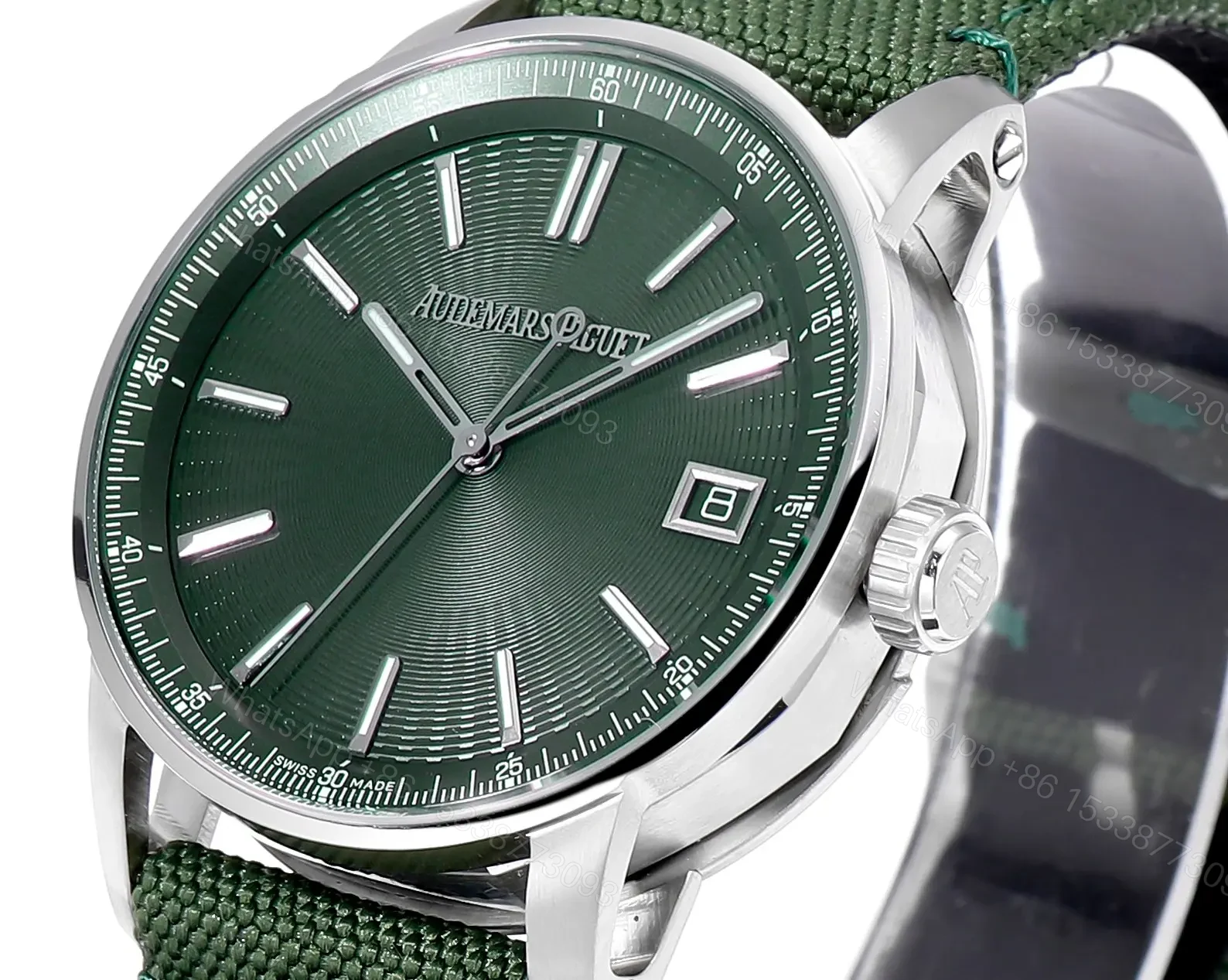 View 3 of Audemars Piguet CODE 11.59 Green Dial Stainless Steel Watch with Fabric Strap