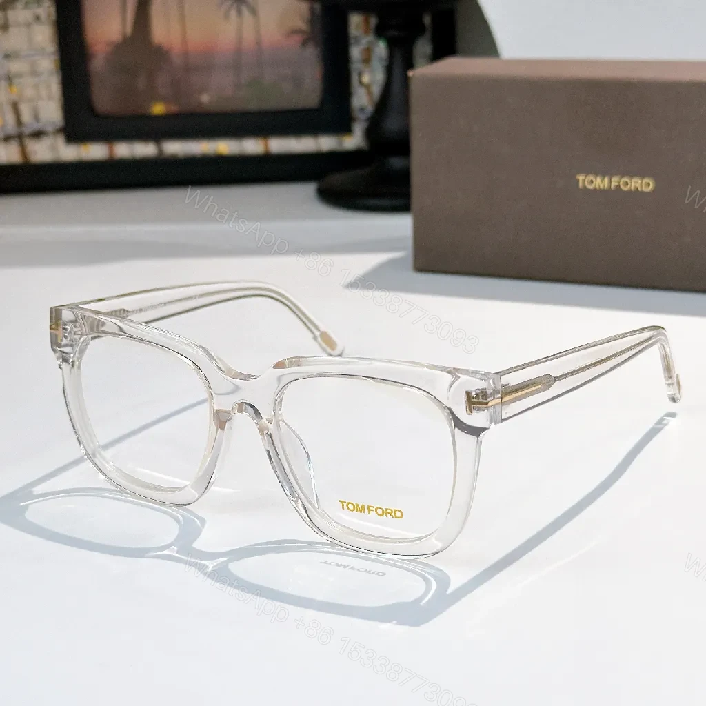 View 7 of Translucent Gray Acetate Rim Glasses with Gold Accents